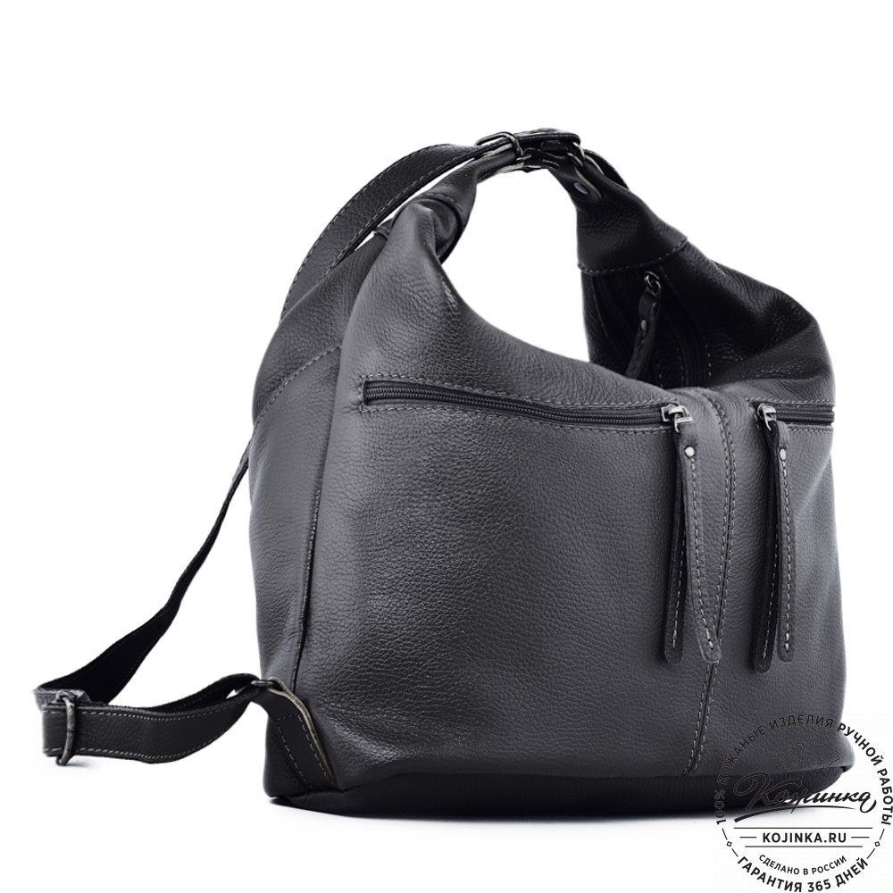  Женская кожаная сумка-трансформер "Ливадия" (черная)